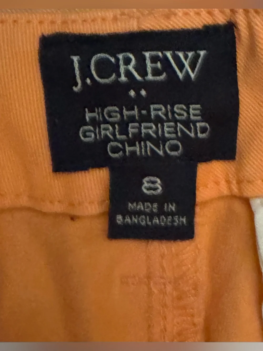J.Crew High-Rise Girlfriend Chino Size 8